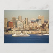 WA, Seattle, Seattle skyline en Elliott Bay Briefkaart (Voorkant)