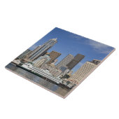 WA, Seattle, Seattle skyline met veerboot Tegeltje (Zijkant)