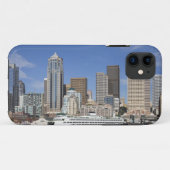 WA, Seattle, Seattle-sylhouette met veerboot Case-Mate iPhone Case (Achterkant (horizontaal))