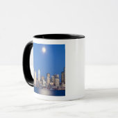 WA, Seattle, skyline van Seattle en Elliott Bay 3 Mok (Voorkant links)