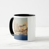 WA, Seattle, skyline van Seattle en Elliott Bay Mok (Voorkant links)