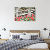 WA, Skagit Valley, Roozengaarde Tulip Garden Canvas Afdruk (Insitu (Slaapkamer))