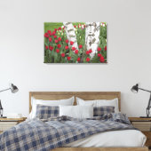 WA, Skagit Valley, Roozengaarde Tulip Garden Canvas Afdruk (Insitu (Slaapkamer))