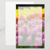 WA, Skagit Valley, Roozengaarde Tulpen Tuin, 2 Briefpapier (Voorkant / Achterkant)