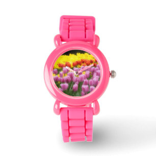 WA, Skagit Valley, Roozengaarde Tulpen Tuin, 2 Horloge