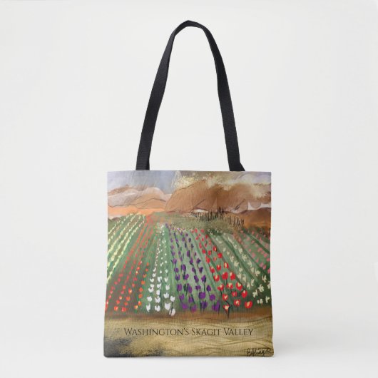 WA Skagit Valley Tulip Fields Spring Dreaming Tote Bag (Voorkant)