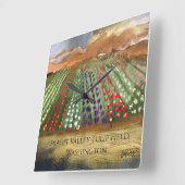 WA Skagit Valley Tulip Fields Spring Dreaming Vierkante Klok (Hoek)