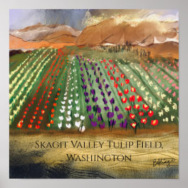 WA Skagit Valley Tulpenvelden Lentedromen Poster