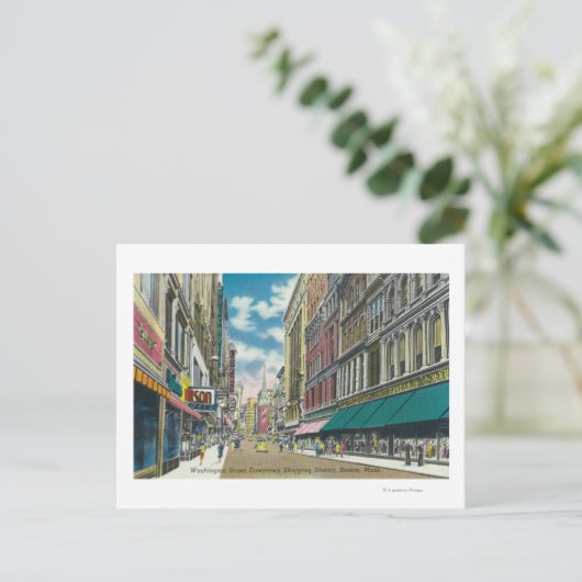 WA Street Downtown Shopping District Scene Briefkaart (Staand voorkant)