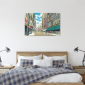 WA Street Downtown Shopping District Scene Canvas Afdruk (Insitu (Slaapkamer))