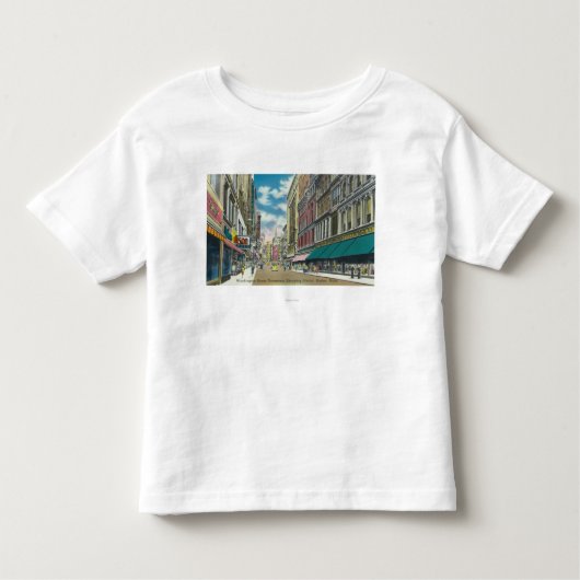 WA Street Downtown Shopping District Scene Kinder Shirts (Voorkant)