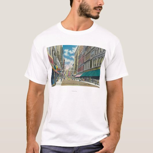 WA Street Downtown Shopping District Scene T-shirt (Voorkant)