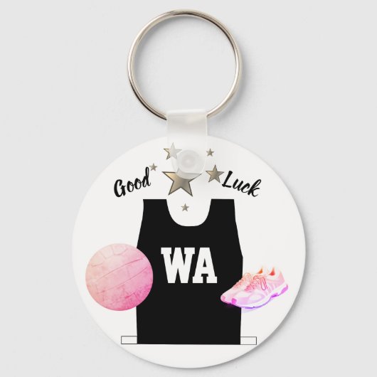 WA Wing Attack Netball Good Luck Keyring Sleutelhanger (Voorkant)