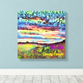 Wa-Wo Wave NFT Art Collectie CLOUDY KAARTEN 23/30 Canvas Afdruk (Insitu (Houten vloer))