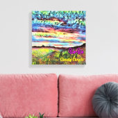 Wa-Wo Wave NFT Art Collectie CLOUDY KAARTEN 23/30 Canvas Afdruk (Insitu (Woonkamer))