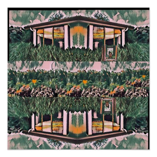 Wa-Wo Wave NFT Art - REFLECTIES OP MIJN VENSTER 32 Perfect Poster (Voorkant)