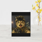 Waactical Cat Meme  Kaart (Gele Bloem)