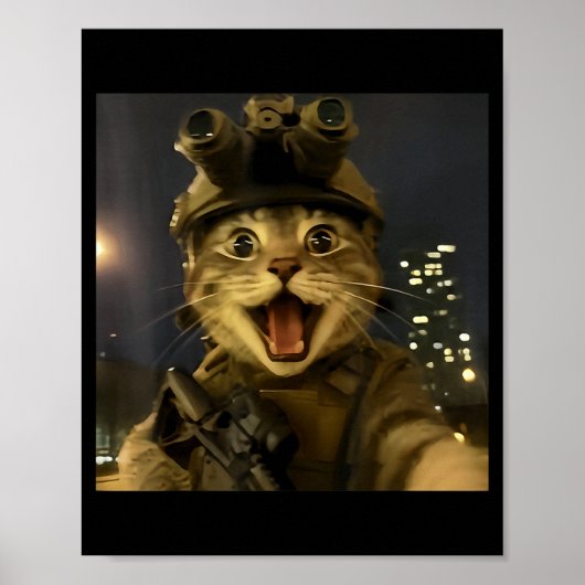Waactical Cat Meme Poster (Voorkant)