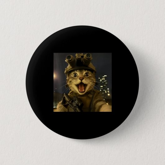 Waactical Cat Meme  Ronde Button 5,7 Cm (Voorkant)