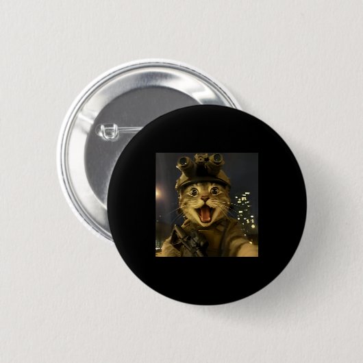 Waactical Cat Meme Ronde Button 5,7 Cm (Voorkant /achterkant)