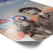 WAAF in uniform met Pilot naast haar Foto Afdruk (Hoek)