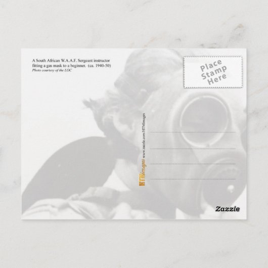 WAAF met gasmaskers Briefkaart (Achterkant)