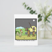 Waag het niet: Rooster-Cartoon Briefkaart (Staand voorkant)