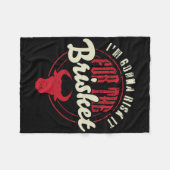 Waag het voor de Brisket Grappige Vleesroker BBQ Fleece Deken (Voorkant (Horizontaal))