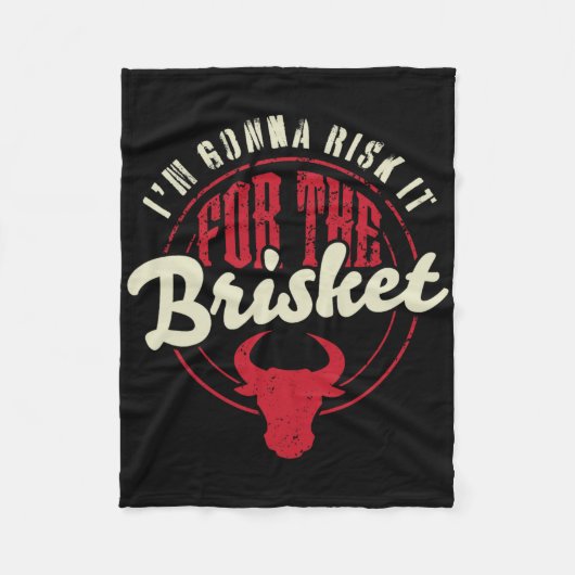 Waag het voor de Brisket Grappige Vleesroker BBQ Fleece Deken (Voorkant)