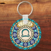 Waage Libra Sternzeichen farbenfrohes Mandala Sleutelhanger (Voorkant)