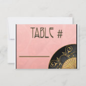 Waaier Elegant (Roze) Tafel Nummers Kaart (Achterkant)