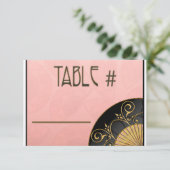 Waaier Elegant (Roze) Tafel Nummers Kaart (Staand voorkant)