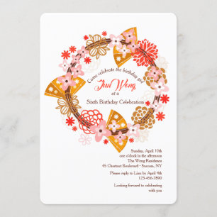 Waaier- en Bloemen Uitnodiging