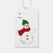 Waaierende Sneeuwman Cadeaulabel (Voorkant)