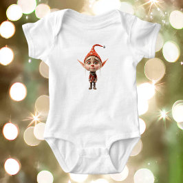 Waaierig Meisje Kerst Elf Baby Bodysuit
