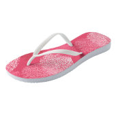 Waaierkoraalprint, tinten koraalroze teenslippers (Schuin)