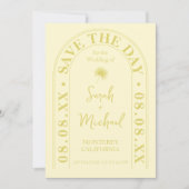 Waaierpalmblad Tropisch Helder Zomer Save The Date Kaart (Voorkant)