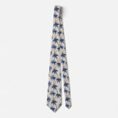 Waaierpalmen op namaak-grasbehang - Blauw Stropdas (Voorkant)