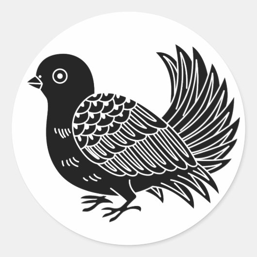 Waaierslvogel Ronde Sticker (Voorkant)