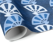 Waaierstreep in Blauwe Indigo Cadeaupapier (Rol Hoek)