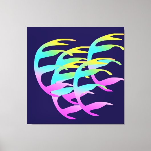 Waaiert in de wind marineblauw canvas afdruk (Voorkant)