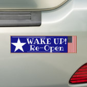 Waak op! Opnieuw openen  Bumpersticker (Op auto)