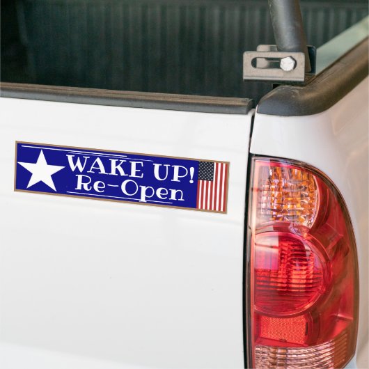 Waak op! Opnieuw openen  Bumpersticker (Op Truck)