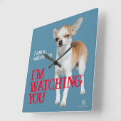 Waakhond Chihuahua - Aanpasbaar Vierkante Klok (Hoek)