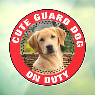 Waakhond Op Dienst Waarschuwing Aangepaste Foto va Raamsticker