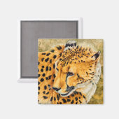Waakzaam - Cheetah Art Magnet (Voorkant / Achterkant)