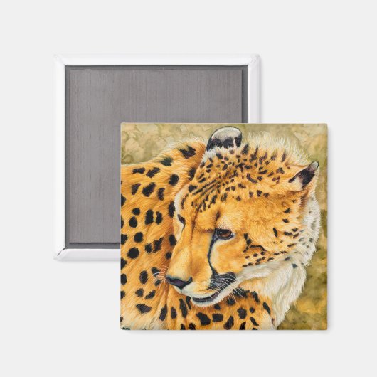 Waakzaam - Cheetah Art Magnet (Voorkant / Achterkant)