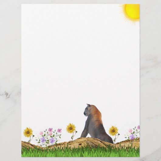 waakzaam cougar briefpapier (Achterkant)