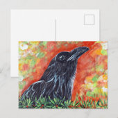 Waakzaam kraai schilderij briefkaart (Voorkant / Achterkant)