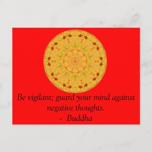 waakzaam zijn; Bewaak je geest tegen negatief..... Briefkaart (Voorkant)